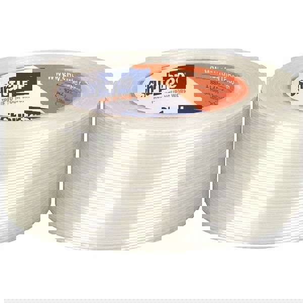 Packing Tape: 60' Long, White, Hot Melt